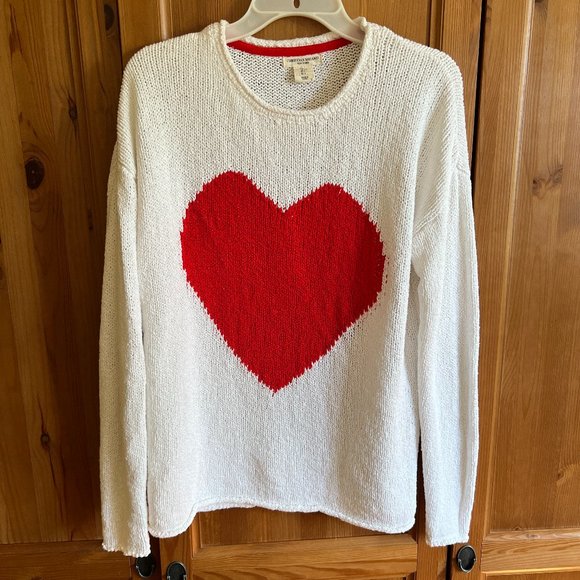 Christian Siriano cotton heart long-sleeve sweater womens size L - Picture 1 of 8
